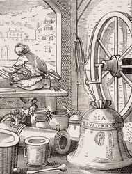 Bell and Cannon Master, reproduction of a woodcut by Jost Amman from 